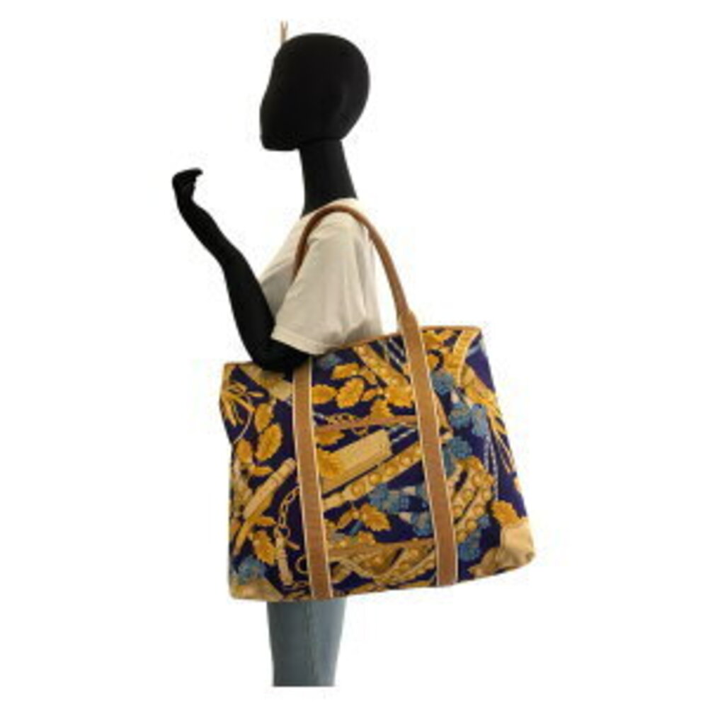 LOEWE Blue Multicolor Canvas Leather Tote Shoulder Bag - Picture 6 of 10